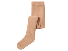 Lil Atelier rugby tan pointelle cotton tights